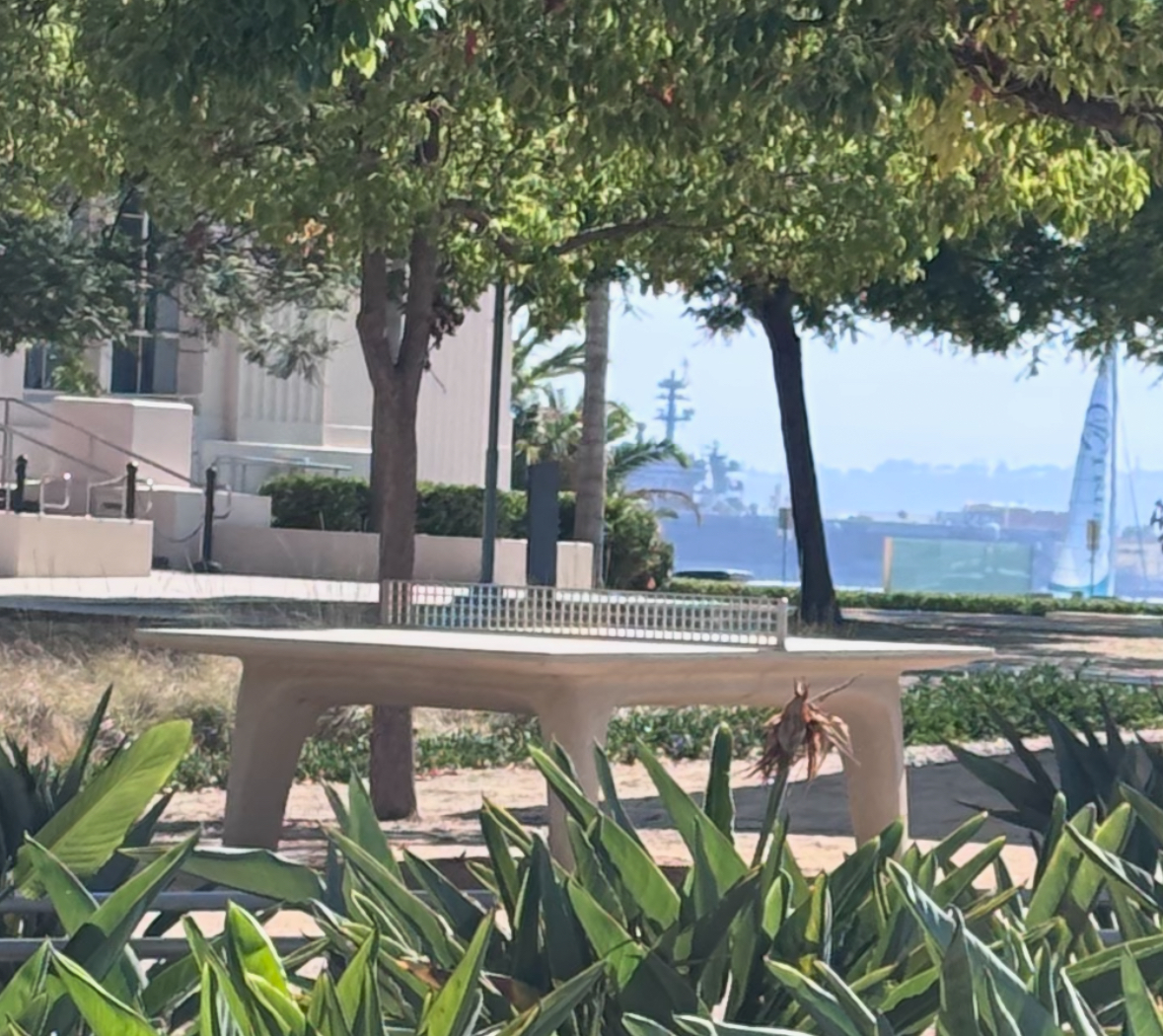 Outdoor concrete table tennis table